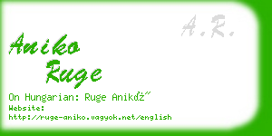aniko ruge business card